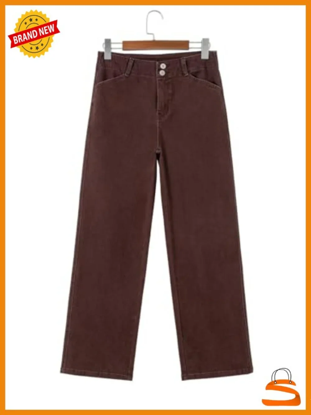 High Waisted Wide Leg Jeans with Pockets Stretchy Tummy Control Straight Leg